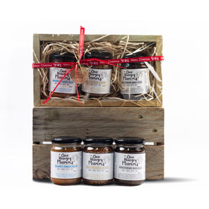 Timber 3 Jar Condiment Hamper - Local pick up / Local delivery only